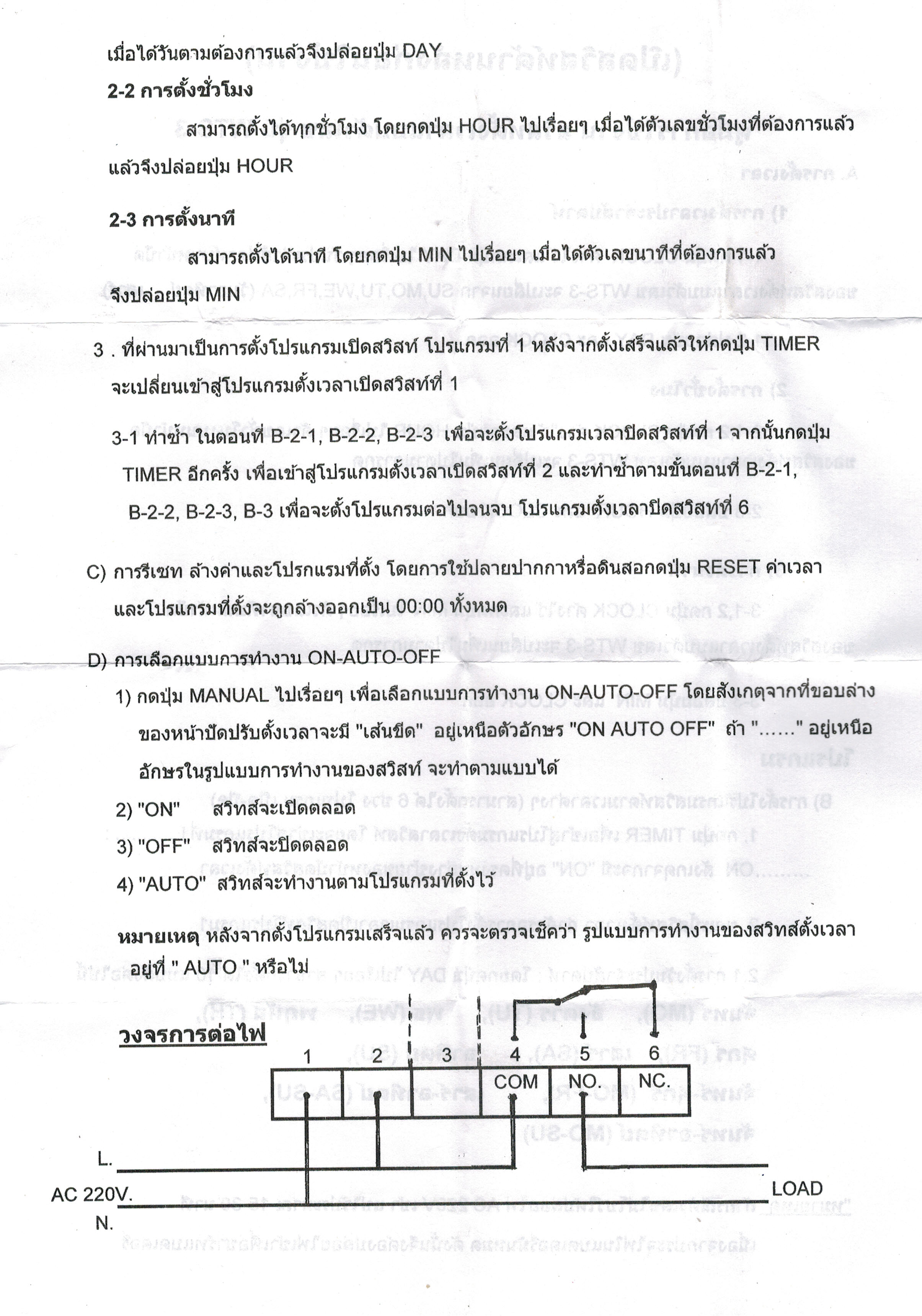 Shinohawa : Weeky timer WTS-3 220V (TM501)