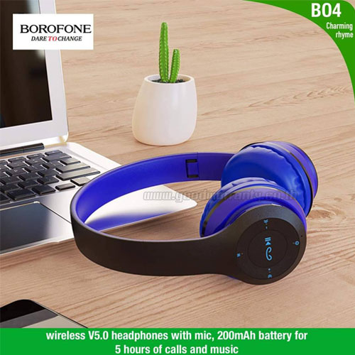 BO4 WIRELESS HEADPHONE+MIC BOROFONE HP-HM-BF-BO4BK/BL/RD