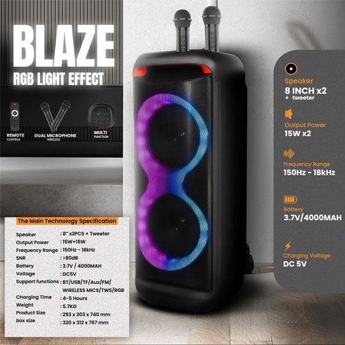 BLAZE SAAG SPEAKER BLUETOOTH +MIC*2/30W SP-SA-20-BLAZE