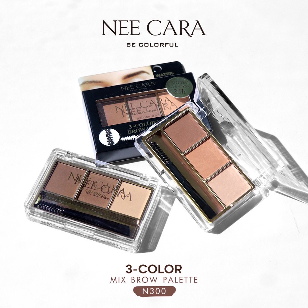 NEE CARA 3-COLOR MIX BROW POWDER Palette N300 นีคาร่า ที่เขียนคิ้ว แบบฝุ่น