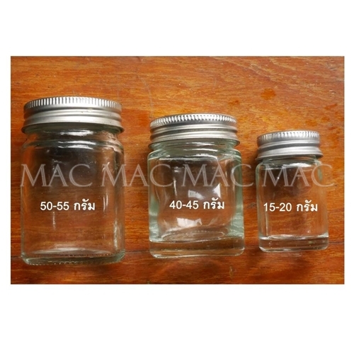 ขวดแก้ว กลม ยาหม่อง 50 กรัม ฝาเกลียว
