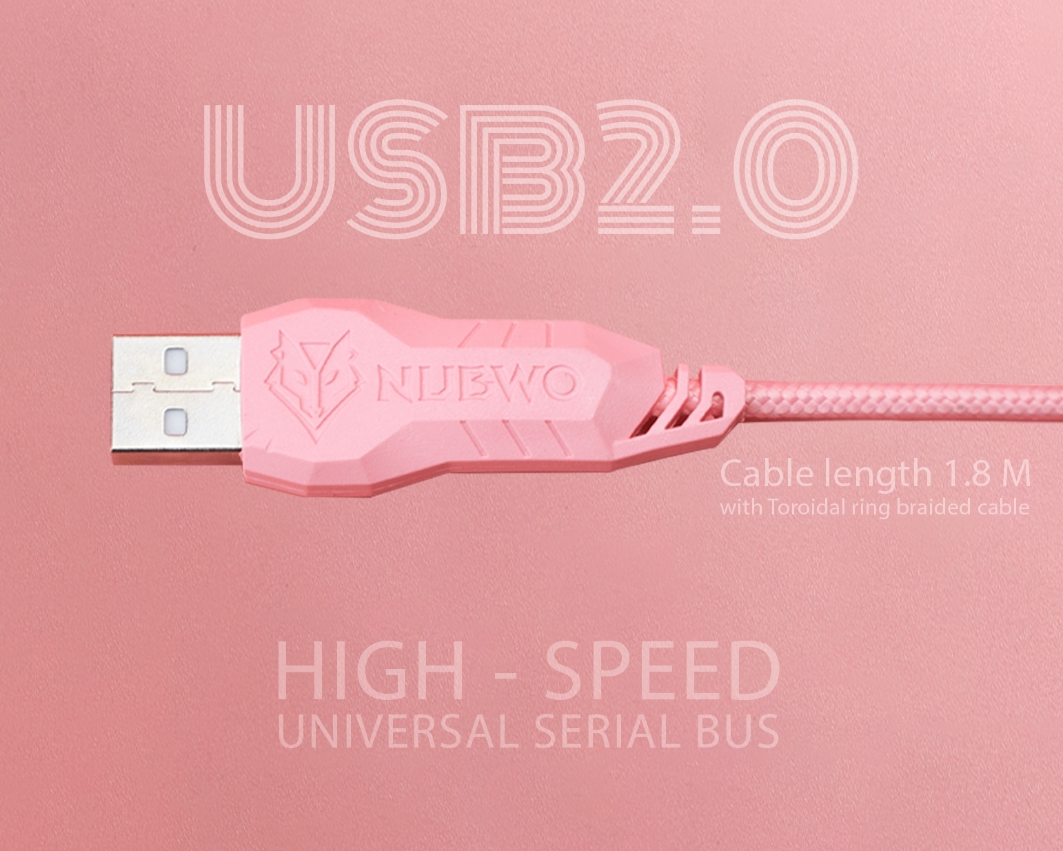 NM-89M Pink Edition NUBWO PLESIOS GAMING MOUSE MACRO SKU-02535