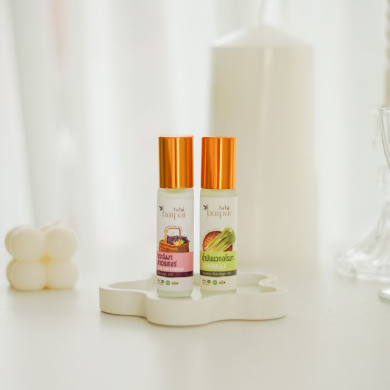 Baipai น้ำมันนวดอโรมา ตะไคร้หอม โรลเลอร์ 8ML 🧡 Aroma Massage Oil rollon