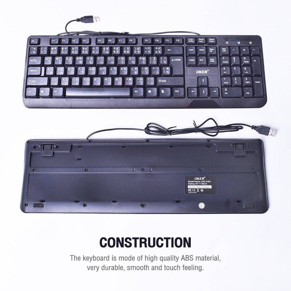 KM-3189 BLACK OKER KEYBOARD+MOUSE USB KB-KM-OK-3189B