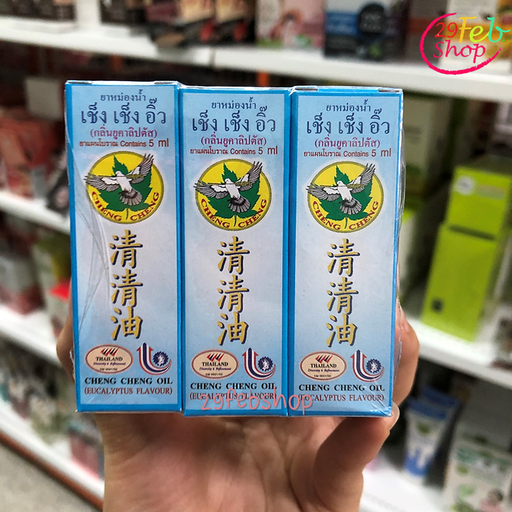 Cheng Cheng Oil Eucalyptus Flavor 5ml x 6 ชิ้น ยาหม่องน้ำ เช็ง เช็ง อิ๊ว กลิ่นยูคาลิปตัส