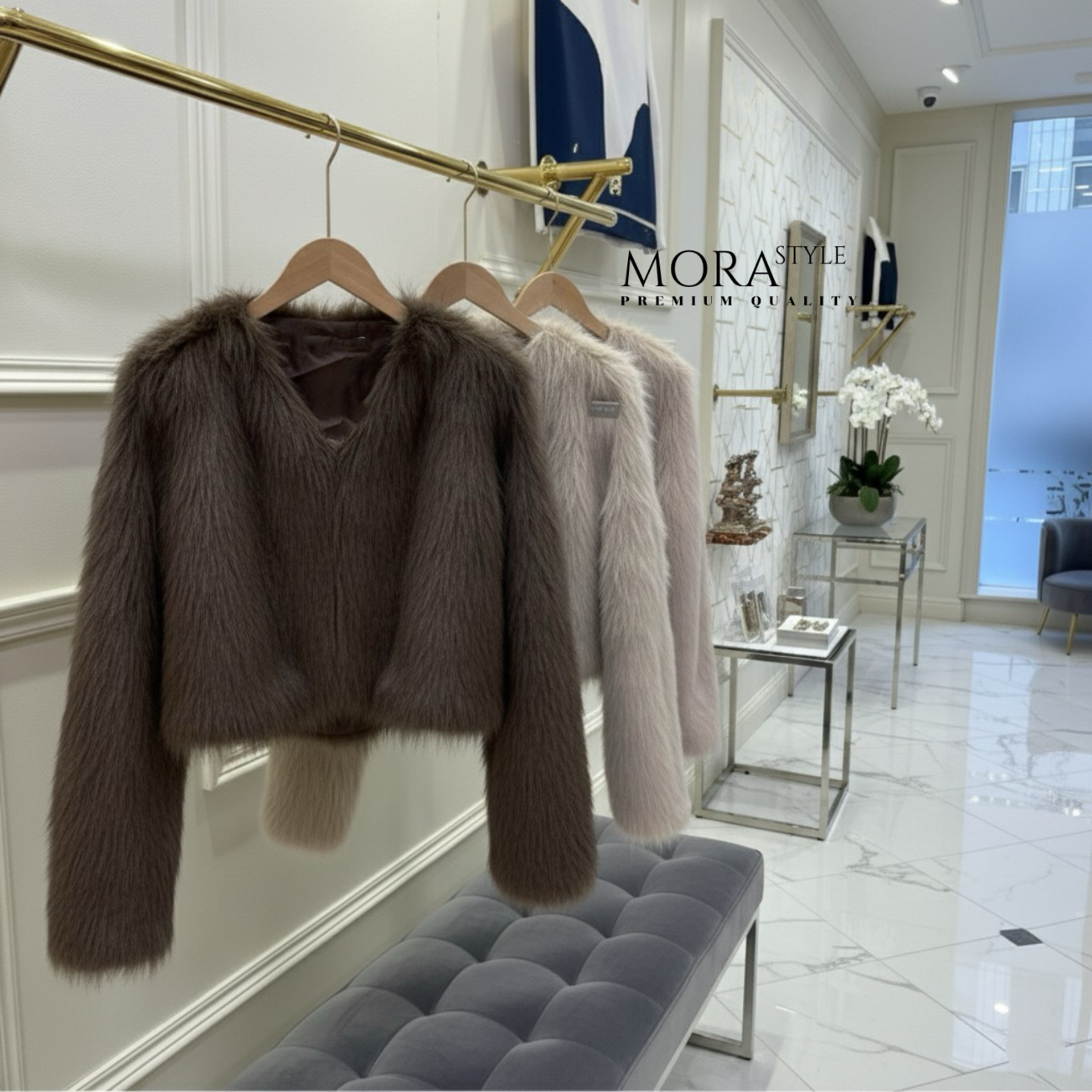 เสื้อคลุมแขนยาวแต่งขนทั้งตัว งานสวยแพง เหมาะกับแฟชั่นหนาวนี้สุดๆ ดีไซน์ออกมาเก๋ งานคือน่ารักมากค่ะ สาวๆต้องมีติดตู้นะคะ