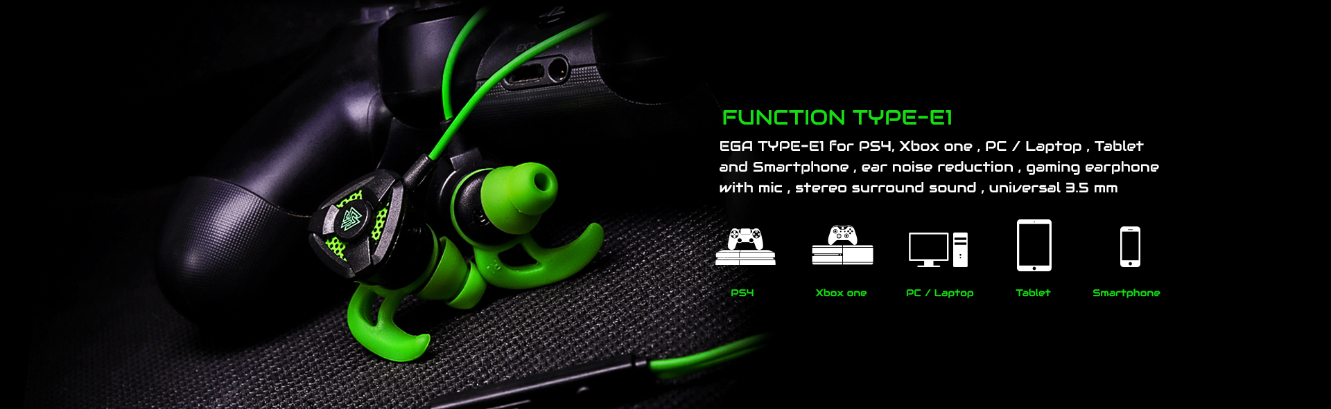 TYPE E1 EGA ZONE Gaming Headset Red HP-HM-EG-E1RED