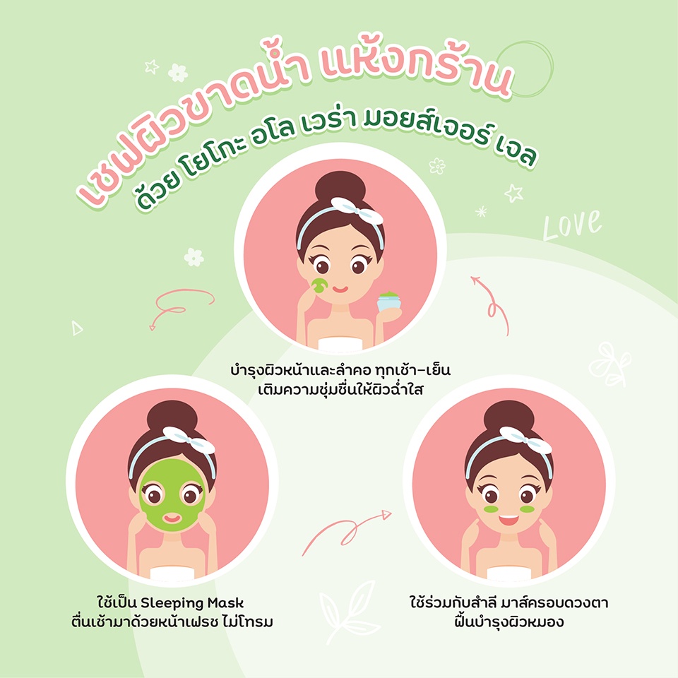 Yoko Aloe Vera Moisture Gel โยโกะ อโล เวร่า มอยส์เจอร์ เจล 25กรัม ครีมเนื้อเจล เจลว่านหางจระเข้