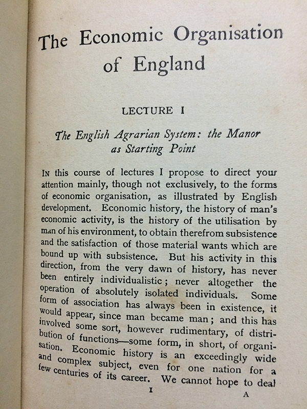 The Economic Organisation of England An Outline History