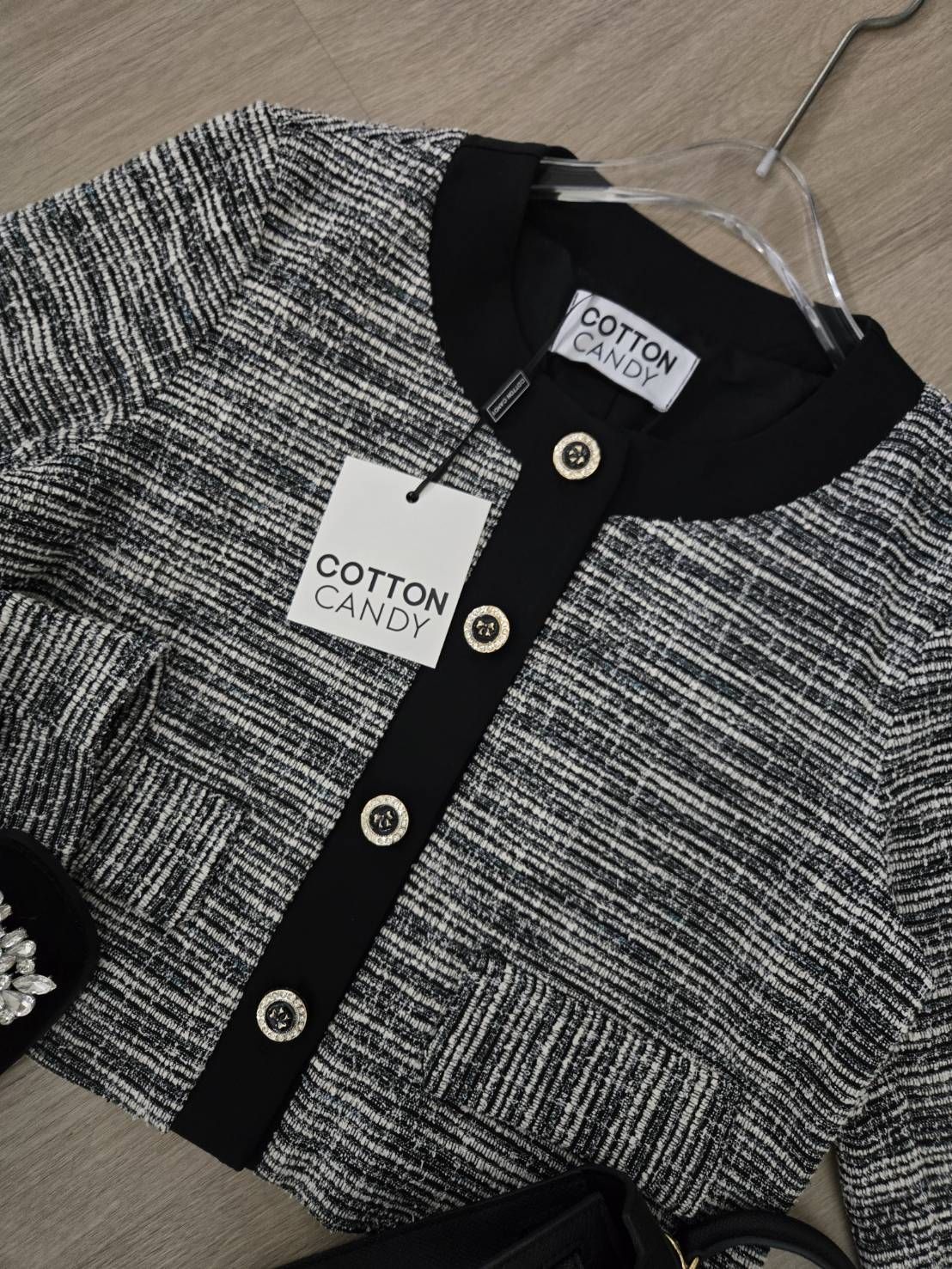 Tag#cottoncandy ผ้าทวรตยืดพรีเมี่ยมเท่านั้น เสื้อเบลเซอร์ผ้าทวีตนำเข้าล่าสุด