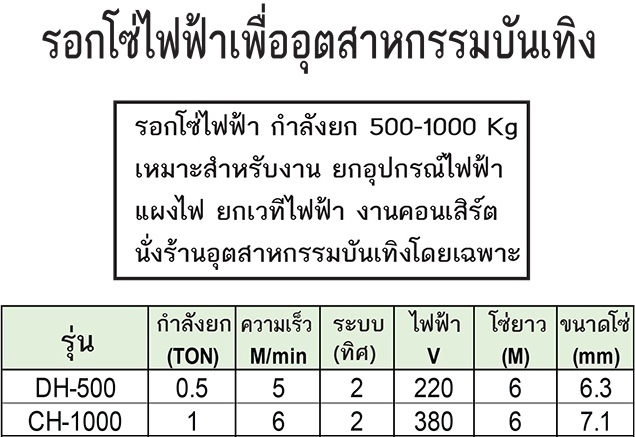 STRONG-UP รอกโซ่ไฟฟ้า รุ่น DH-500