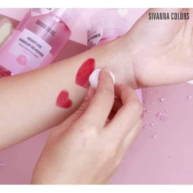 SIVANNA COLORS น้ำยาล้างเครื่องสำอาง 1 ขวด Moisture Makeup Remover Rose Cleaning Water 180ml HF103 เมคอัพ รีมูฟเวอร์