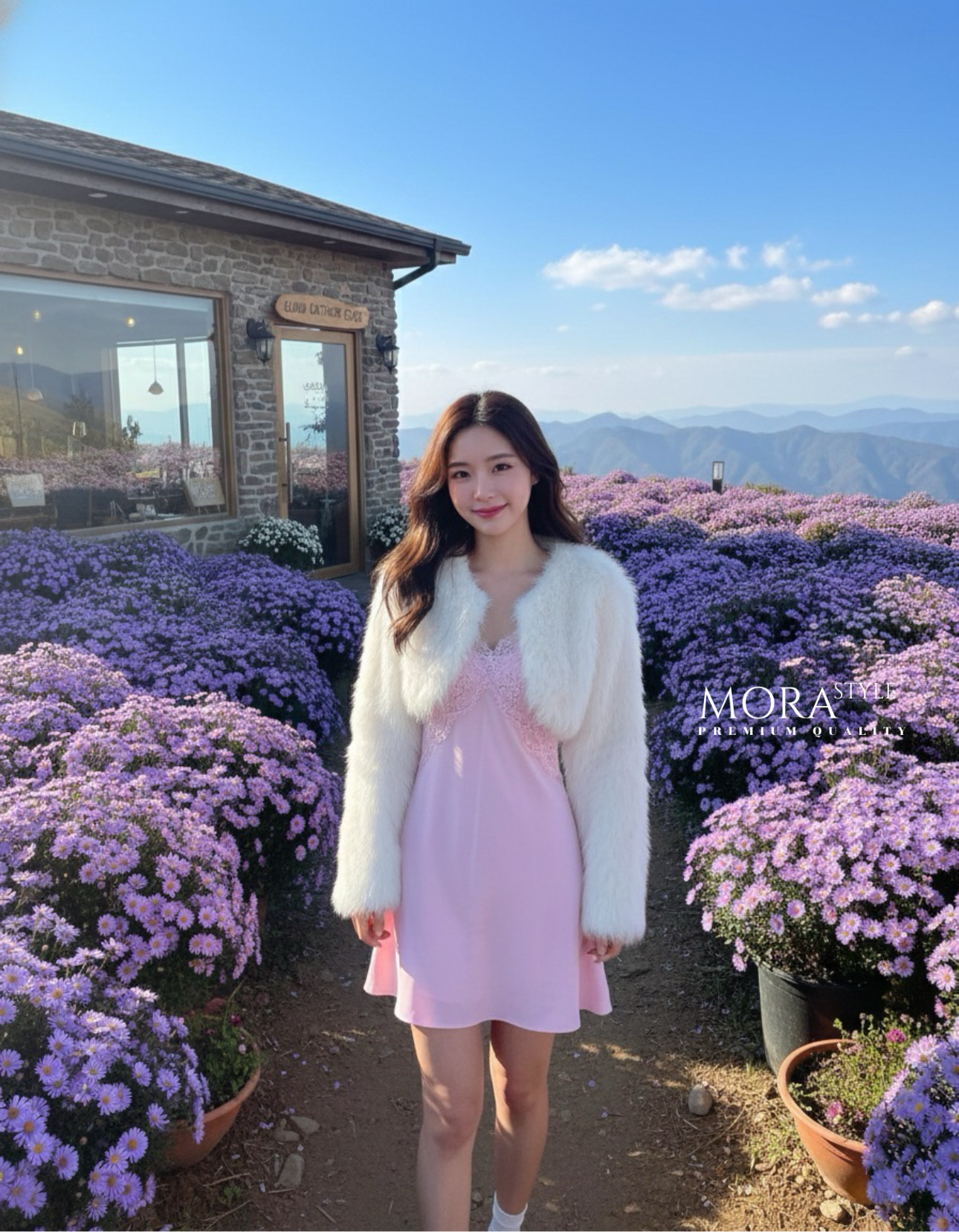 เซ็ท 2 ชิ้น มินิเดรสสายเดี่ยวตามแบบฉบับเซเลปดารา ผ้าพริ้วใส่สบาย มาพร้อมกับเสื้อคลุมแต่งขนเฟอร์ ใส่แมทช์น่ารักมากค่าาา