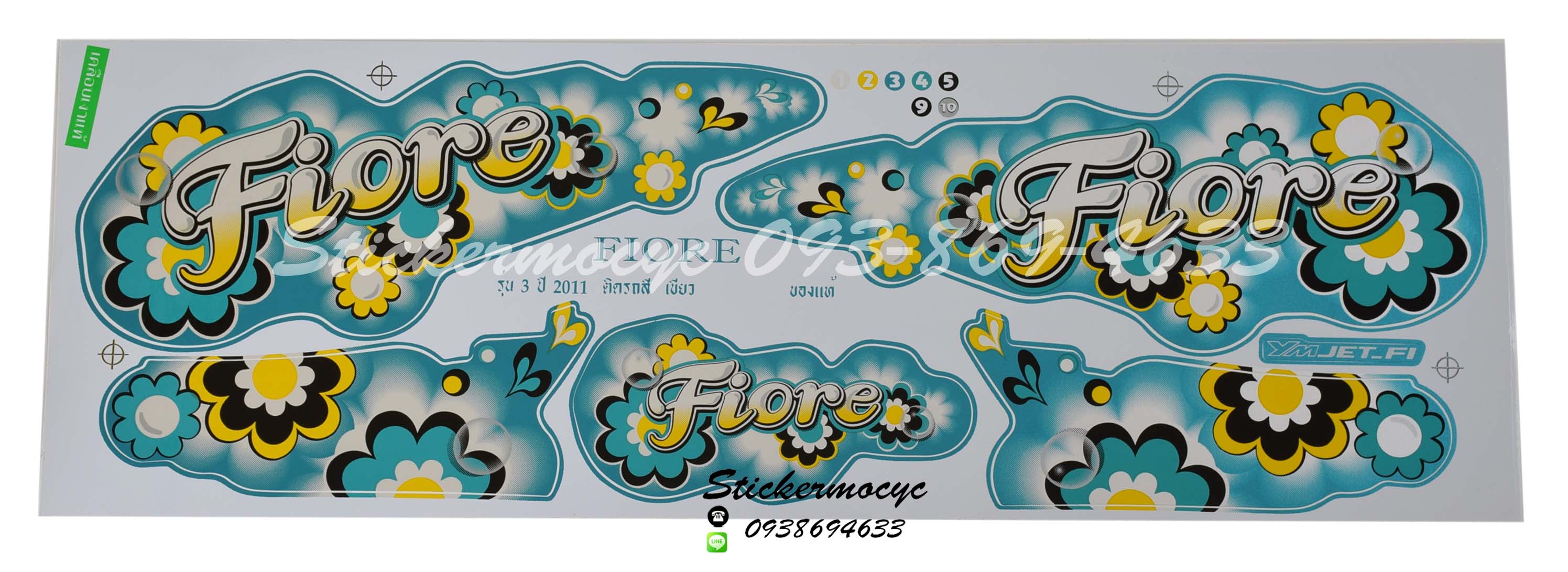 Sticker YAMAHA Fiore ปี 2011 รุ่น3 ติดรถสี เขียว(เคลือบเงา) สติ๊กเกอร์ ติดรถมอเตอร์ไซค์ ยามาฮ่า ฟีโอเร่