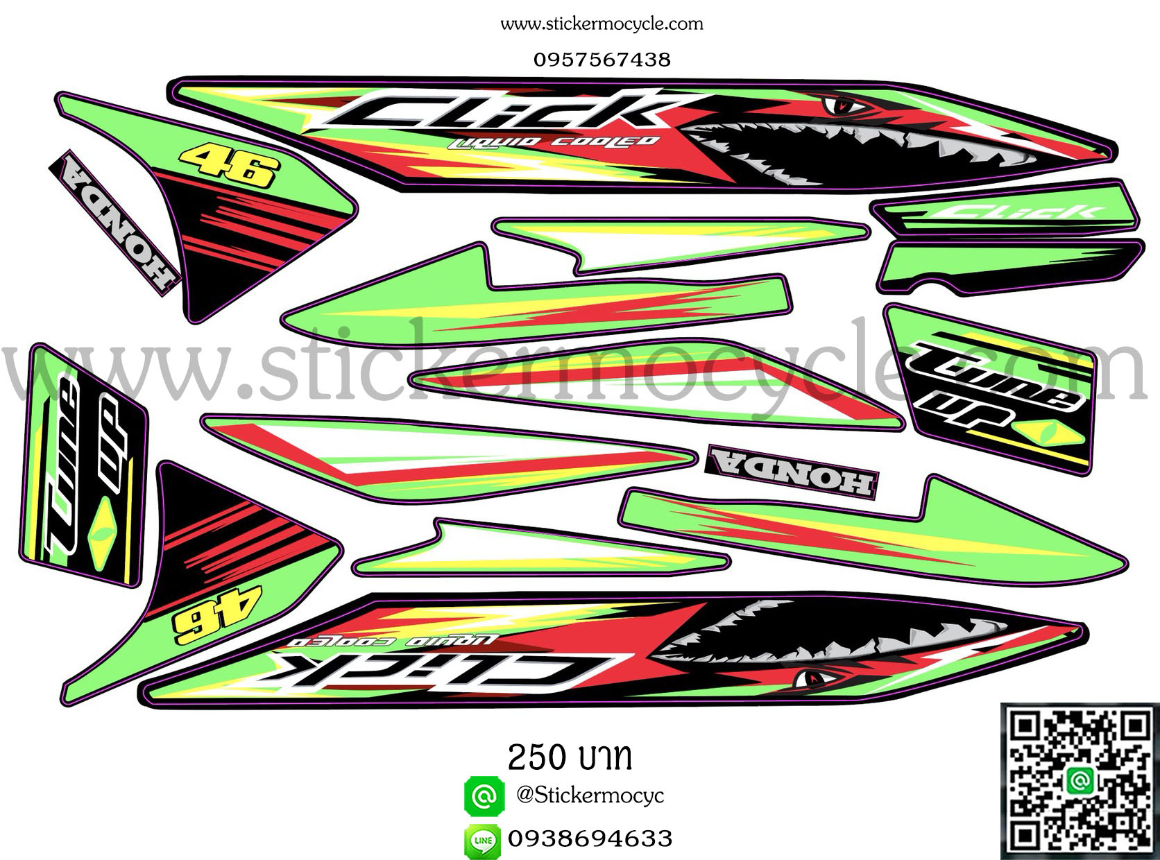 Sticker HONDA CLICK คาร์บู ติดได้ตั้งแต่รุ่นที่ 1-6 ติดรถได้ทุกสี (เคลือบเงา) สติ๊กเกอร์ ติดรถมอเตอร์ไซค์ ฮอนด้า คลิ๊ก