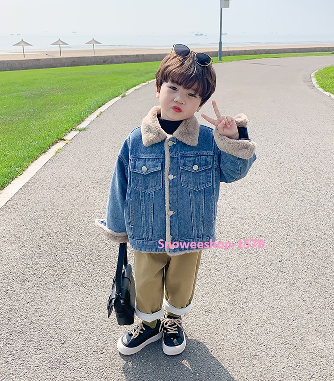 แจ็คเก็ตขนแกะเด็กชาย เด็กผู้หญิง แจ็คเก็ตยีนส์เด็กใส่กันหนาว กันลม กันหิมะได้ บุขนแกะสังเคราะห์หนาใส่แล้วไม่คัน นุ่มนิ่มทั้งตัวใส่ได้ทั้งเด็กผู้หญิงและเด็กผู้ชายไซ 80 ถึง 140