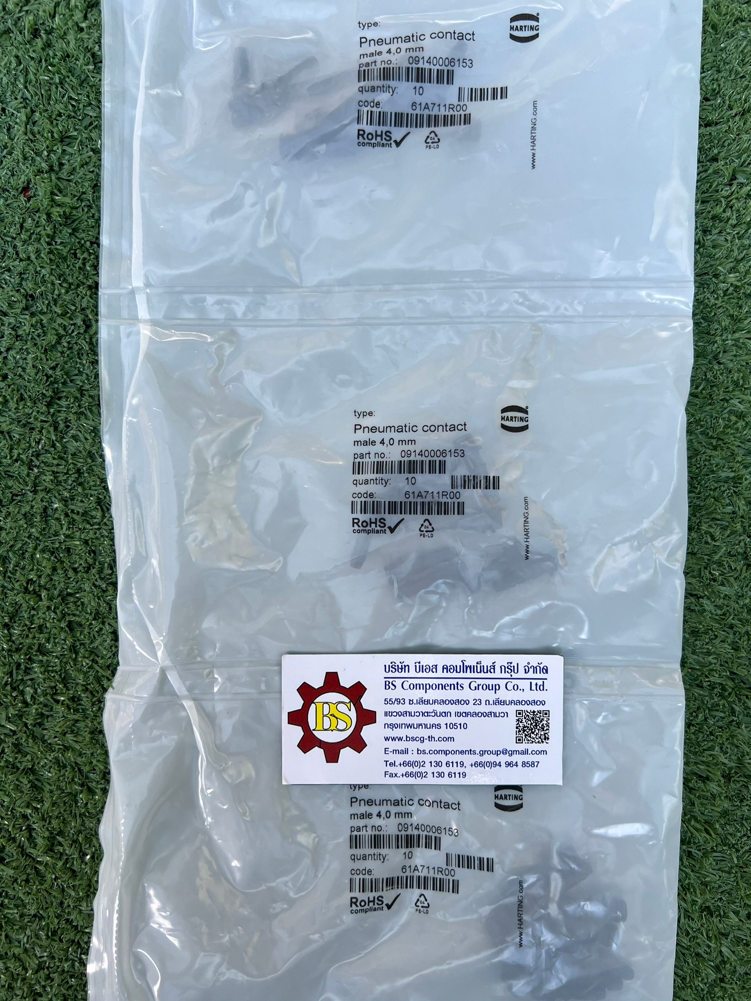 HARTING : Han Mod : PNEUMATIC, MALE CONTACTS ,ID 4.0MM P/N 09 14 000 6153