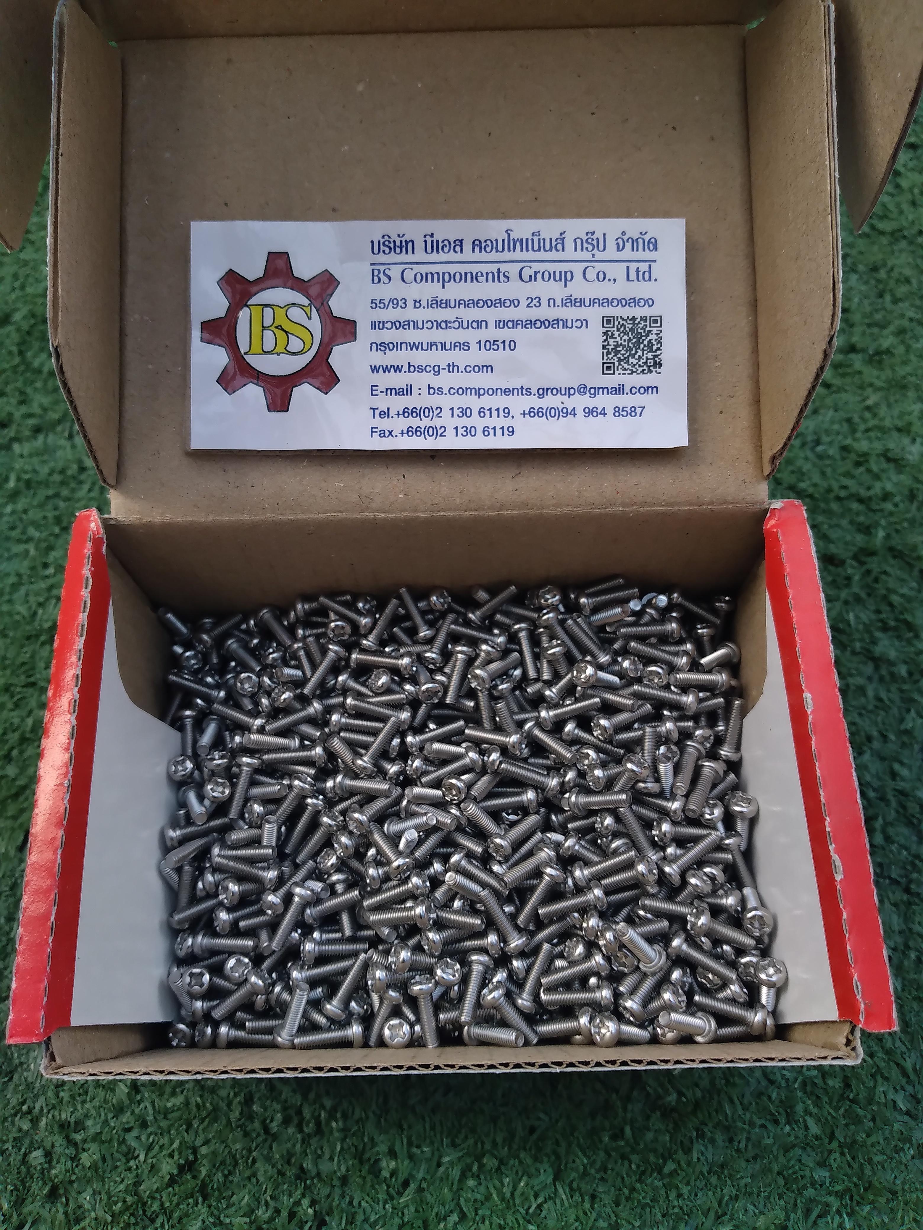 สกรูเกลียวมิลสแตนเลส SUS304 JP M3x10mm.