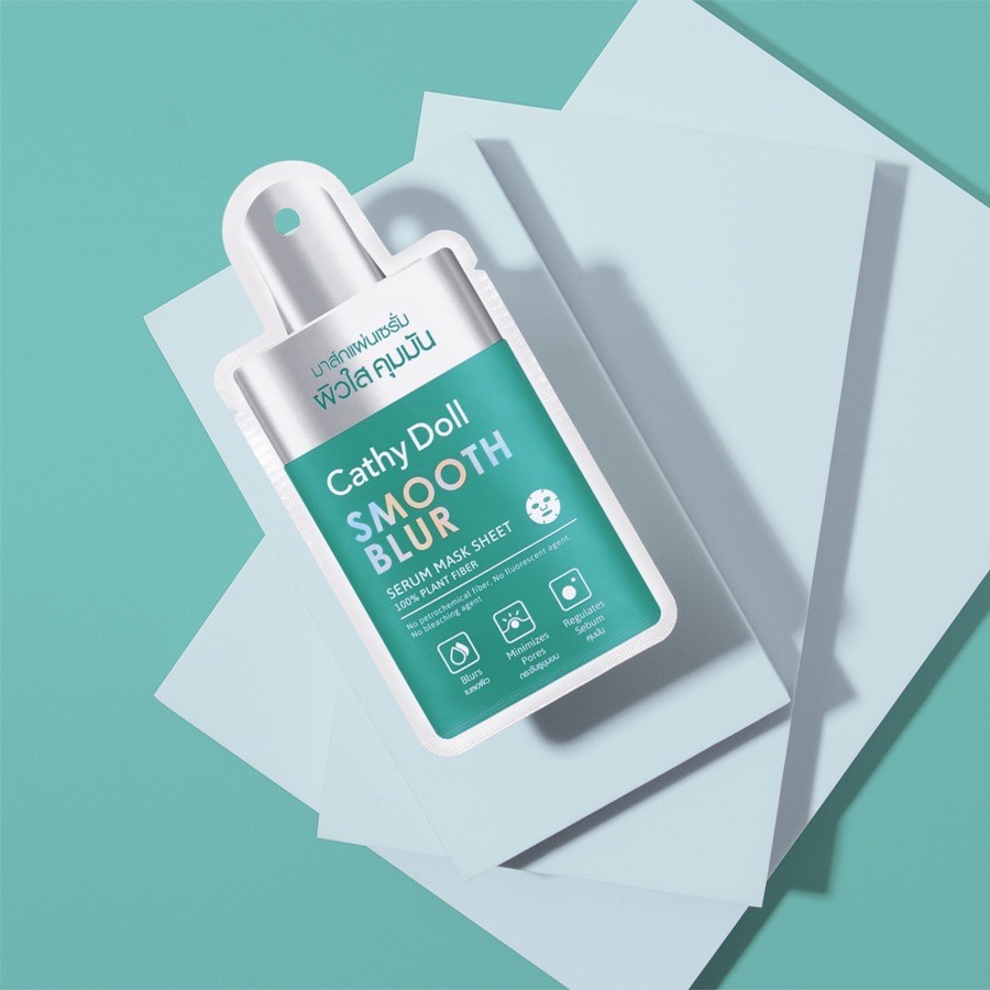 (6แผ่น/กล่อง) Cathy Doll Smooto Blur Serum Mask Sheet 20g เซรั่มมาส์กชีท สูตร สมูทเบลอมาส์กชีทบำรุงผิวหน้า
