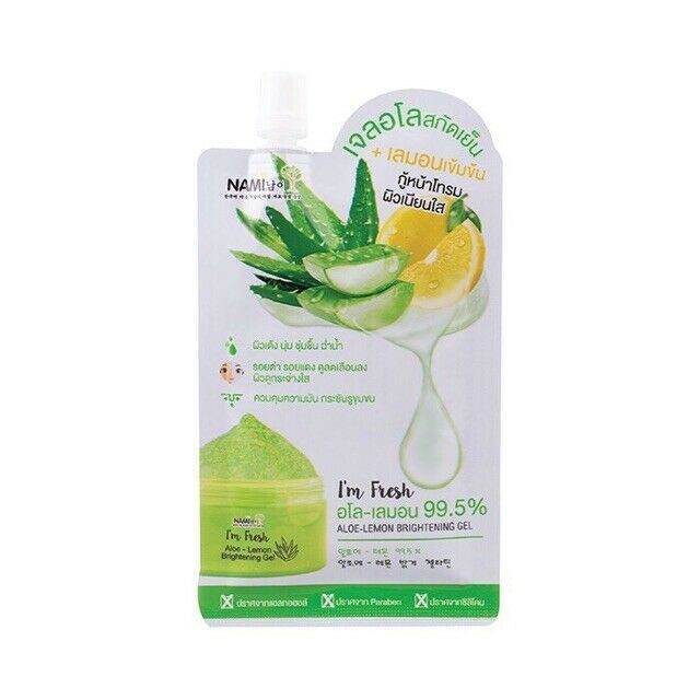 Nami I'm fresh aloe-lemon brightening gel 30g. x 6pcs นามิ แอม เฟรช อโล-เลมอน ไบรท์เทนนิ่ง เจล