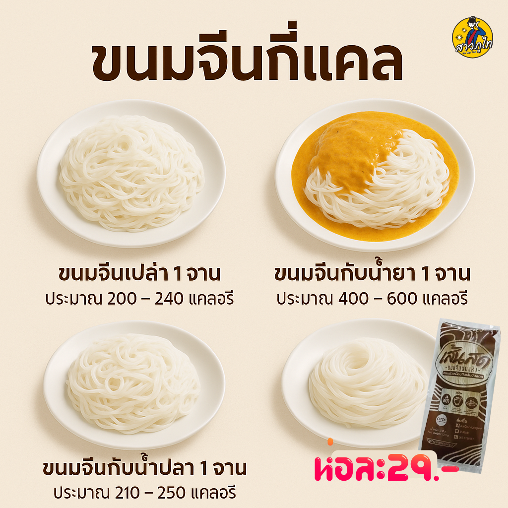ตารางขนมจีนกี่แคล