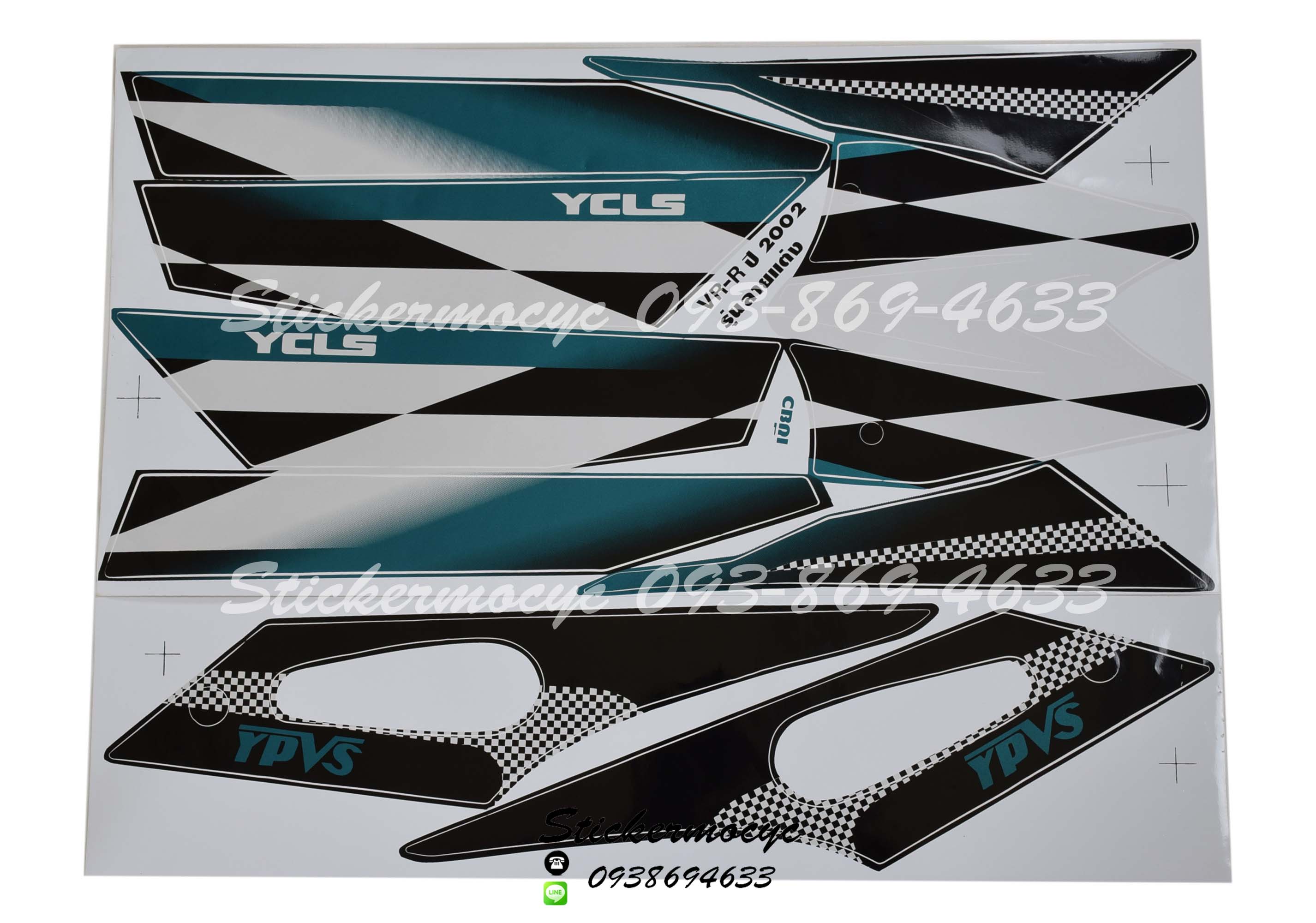 Sticker YAMAHA VR-R ปี 2002 ลายแต่ง ติดรถสี เขียว (เคลือบเงา) สติ๊กเกอร์ ติดรถมอเตอร์ไซค์ ยามาฮ่า วีอาร์อาร์