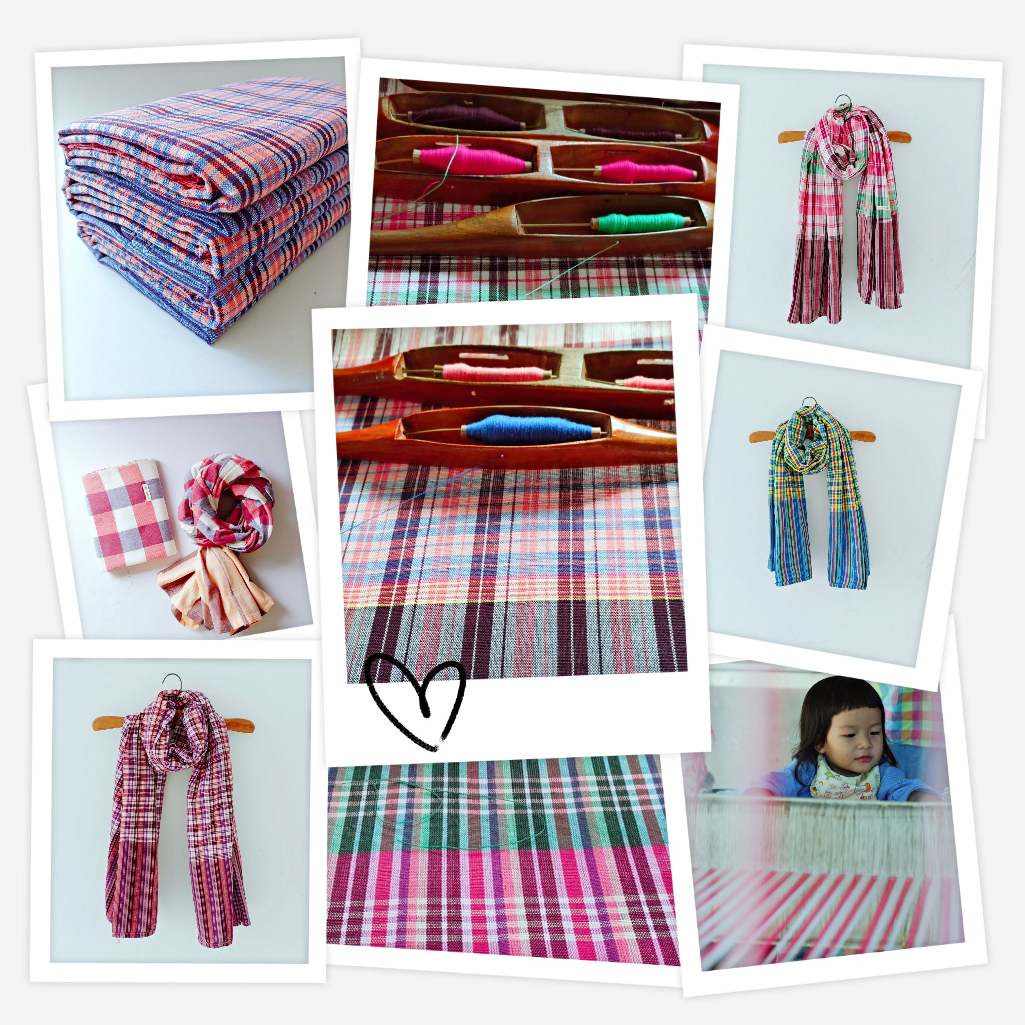 🌳 ผ้าขาวม้าทอมือ แบบที่ 1 ❤️ 90x200 cm. ผ้าขาวม้าฝ้าย เย็บริมพร้อมใช้ แน่น ทน สวย LOOM