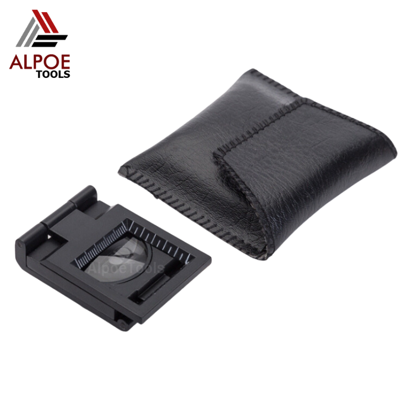 แว่นขยายตั้งโต๊ะ งานโลหะ เลนท์กระจก มีไฟ พับได้ รุ่น XZ-01