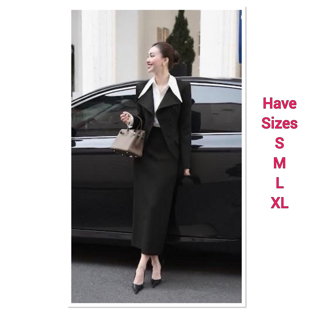 Set 3ชิ้น สุดคุ้ม เสื้อคลุมเบเซอร์แขนยาว สีดำ ดีเทลกระดุมหน้ายาว และกระเป๋าหน้าใช้งานได้จริง มาพร้อมเสื้อเซิ้ตคอปกสีขาวผ้านิ่มใส่สบาย แมทซ์กับกระโปรงยาวทรงสอบสีดำ ดีเทลแต่งผ่าหลังยาว (ซิปหลัง) ใส่คู่กัน สวย เนื้อผ้าดีสุดๆ ลุคCEO ติดแกรม