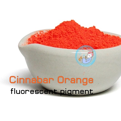 Color Orange : Cinnabar Orange - สี ส้มเสน / fluorescent pigment เม็ดสีเรืองแสงให้สีสว่างกว่าสีทั่วไป แต่ไม่เรืองแสงในที่มืด SDS