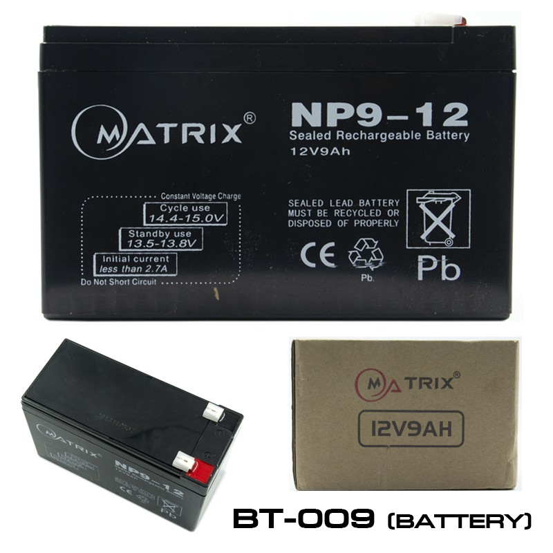 MATRIX BT-009 12V/9AM BATTERY UPS MATRIX 12v9am BT-UP-MT-1209A