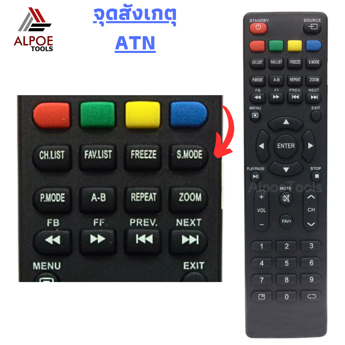รีโมททีวี Altron รหัส ATN สำหรับ LCD / LED TV รุ่น LTV-2202,LTV-2403,LTV-3202,LTV-3203