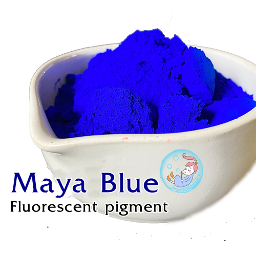 Color Blue : Maya Blue สีฟ้ามายา / fluorescent pigment เม็ดสีเรืองแสงให้สีสว่างกว่าสีทั่วไป แต่ไม่เรืองแสงในที่มืด TDS