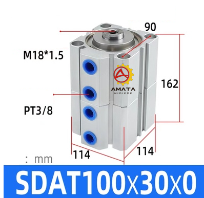 Double Cylinder Dia.100 mm ,Stroke 30 mm