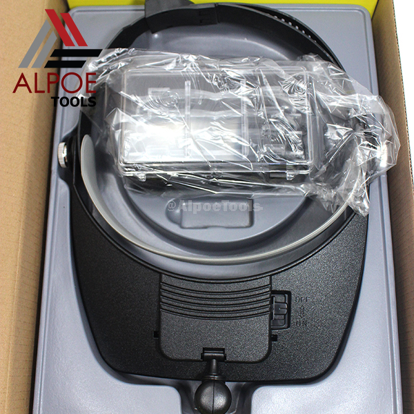 แว่นขยายแบบหมวกสวม มีไฟ เปลี่ยนเลนท์ได้ รุ่น MG81001-D