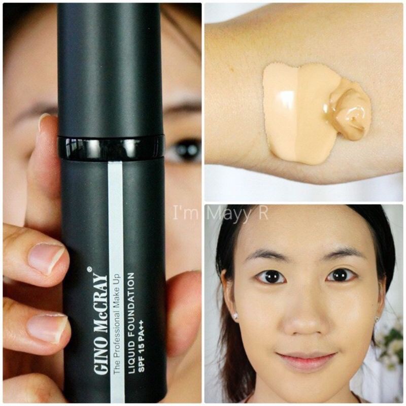 ( รองพื้นขั้นเทพกล่องดำ ) Gino McCray The Professional Makeup liquid foundation SPF15 PA++ 30g ครีมรองพื้น