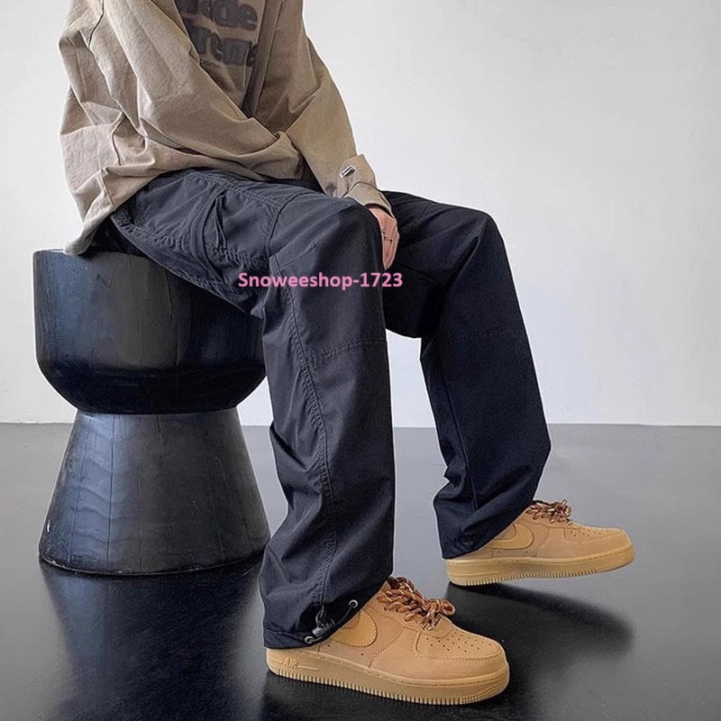 กางเกงกันหนาวสำหรับผู้ชาย ผู้หญิงใส่ได้ กางเกงบุขนกำมะหยี่หนากันหนาว กันหิมะ กันหยดน้ำ กางเกงขากว้าง แบบหนา ทรงหลวม มีหลายกระเป๋า สไตล์วินเทจ อเมริกัน เรโทร มี 4 สีให้เลือก