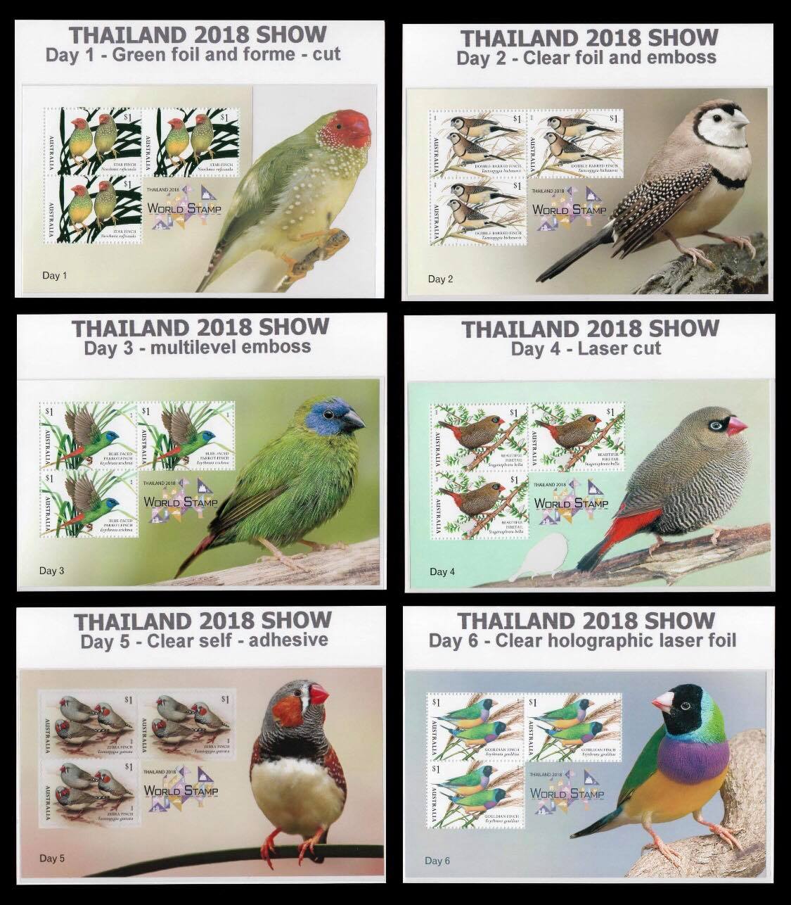 ชีทงานแสดงแสตมป์โลก 2561 ออสเตรเลียรูปนก (ครบชุด)