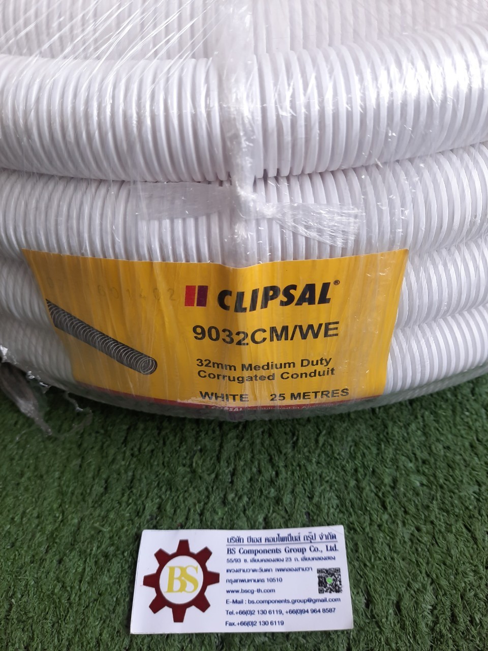 CLIPSAL : ท่อลูกฟูกสีขาว 32mm. 9032CM 25m/roll