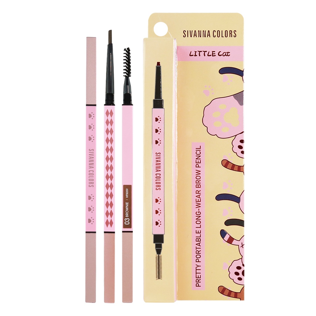 Sivanna Colors Pretty Portable Long-Wear Brow Pencil HF5059 ซีเวียน่า ดินสอเขียนคิ้วน้องแมว