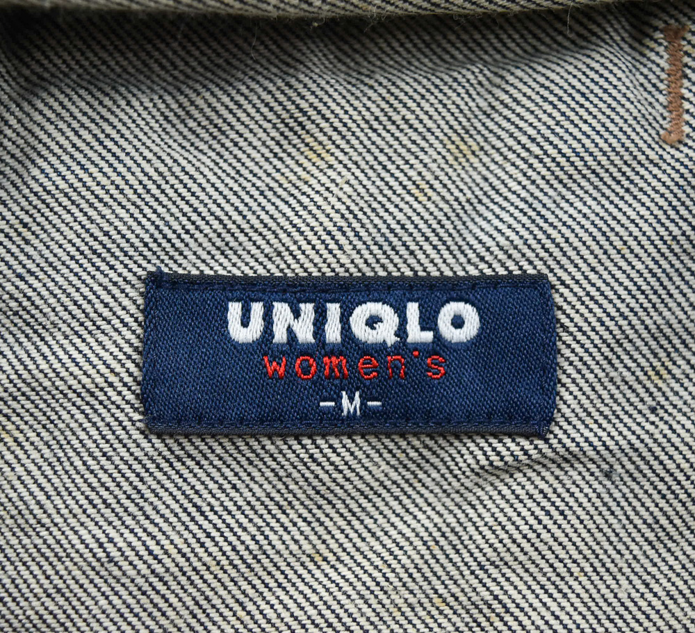 UNIQLO®แท้ อก 38 เสื้อแจ็คเก็ตยีนส์หญิง ยูนิโคล่ สียีนส์เข้ม เสื้อแขนยาว เนื้อผ้าดี