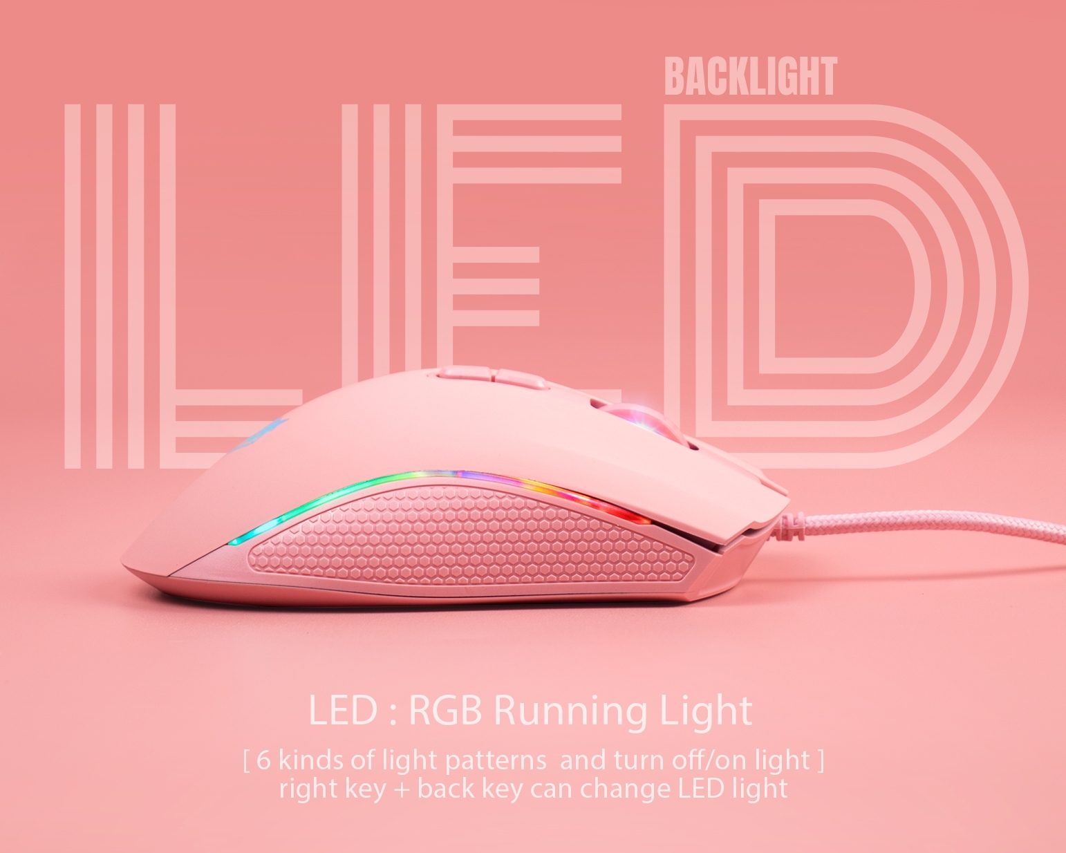 NM-89M Pink Edition NUBWO PLESIOS GAMING MOUSE MACRO SKU-02535