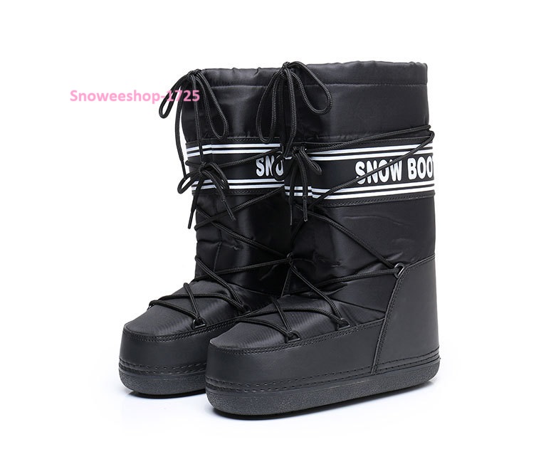 รองเท้าสกีแบบคนดัง Snow Boot บูทกันหนาวใส่เล่นสกี หิมะ แบบพื้นหนาอินเทรนด์ บูทสูงกลางน่องรองเท้าบูทสำหรับผู้หญิง ซับในหนากันหนาวติดลบ 40 กันน้ำ กันลื่น มี 3 สี 6 ลายให้เลือก ไซ 35 ถึง 42