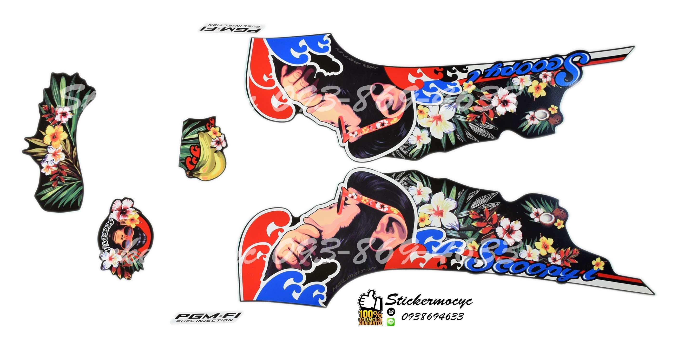 Sticker 3M HONDA SCOOPY I ปี 2013 รุ่น 15 ติดรถสี ขาว ดำ (เคลือบเงา) สติ๊กเกอร์ 3 M แท้ สติ๊กเกอร์ติดมอไซค์ ฮอนด้า สกู๊ปปี๊ไอ