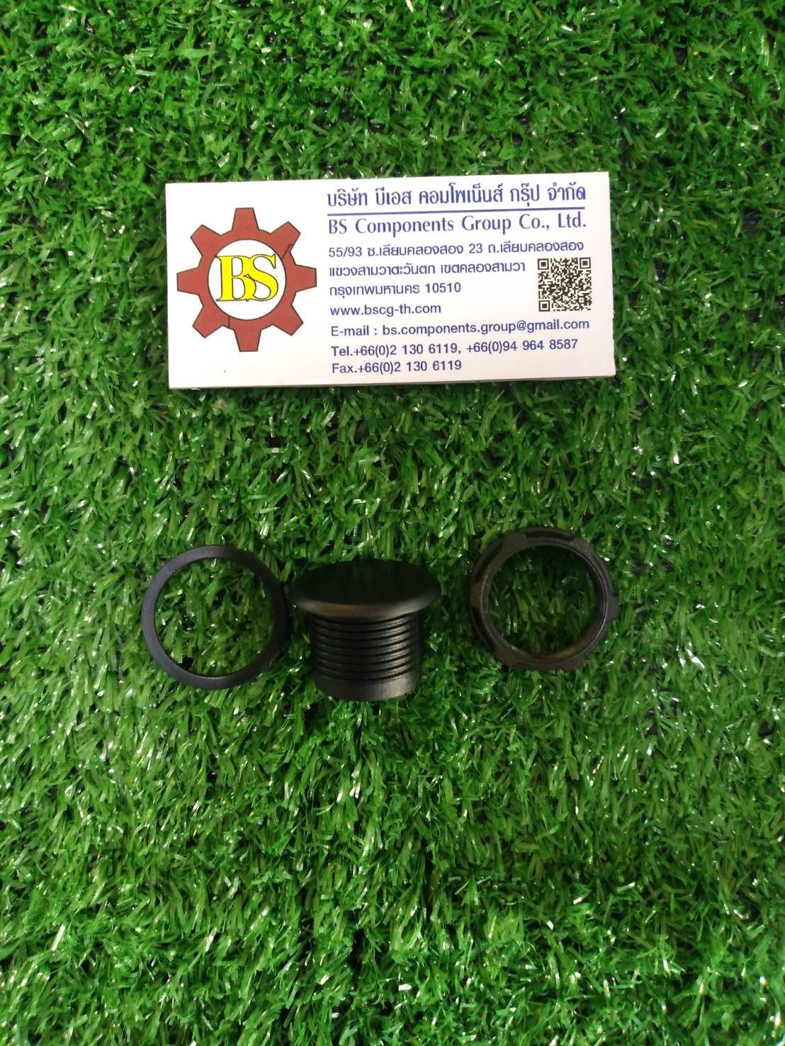 SHINOHAWA : ปลั๊กอุด แหวนล็อค พลาสติก 22mm. สีดำ