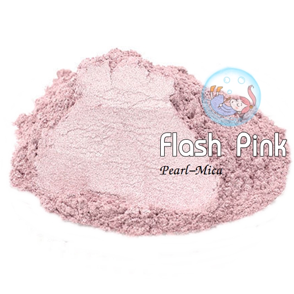 Color Pink : Flash Pink mica pearlescent pigment/ สีชมพูประกายมุก /สีไมก้า ผงละเอียดมีประกาย