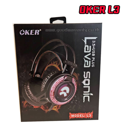 OKER L3 LAVA SONIC OKER HEADPHONE+MIC หูฟัง (ไฟเปลี่ยนสีได้) L3 HP-HM-OK-L3LAV
