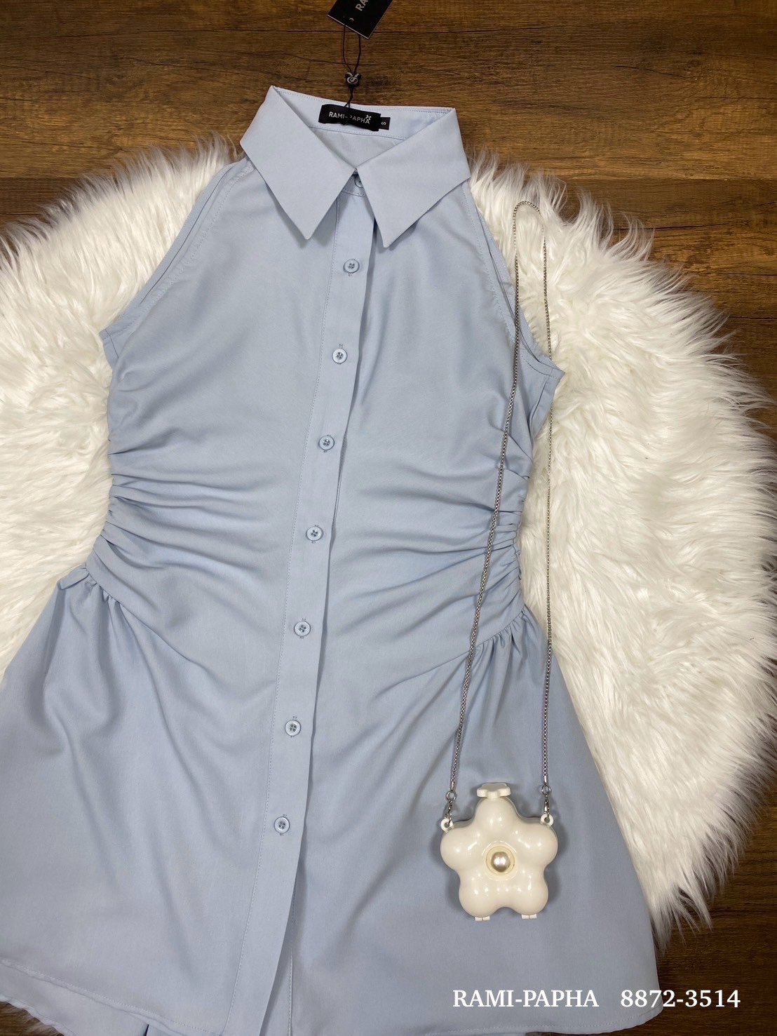 Ready to shipping ⚜️Label :: RAMI-PAPHA(รมิปภา) Milky Blue Set. (emoji) เซตสีฟ้านมๆสวยหวาน เสื้อคอปก กระดุมหน้า ดีเทลเก๋ทั้งตัว ดีเทลชายเสื้อเล่นเลเยอร์ เนื้อผ้านิ่มพริ้วอย่างดี สวมใส่สบาย ++กางเกงขาสั้น เนื้อผ้าและสีเดียวกัน ซับในอย่างดีทั้งตัว มี