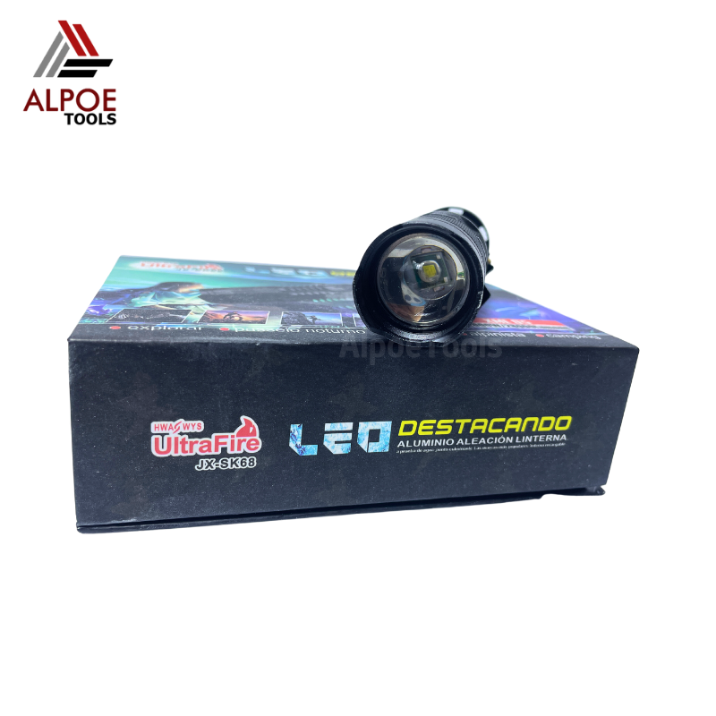 ไฟฉายแรงสูง หลอด Q5 พร้อมอุปกรณ์ชาร์จ รุ่น JX-SK68