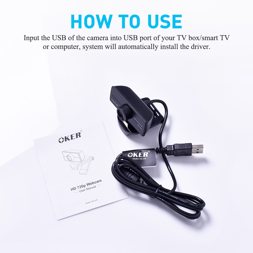 A18 OKER F WEBCAM 720P CM-OK-HD-A18BK